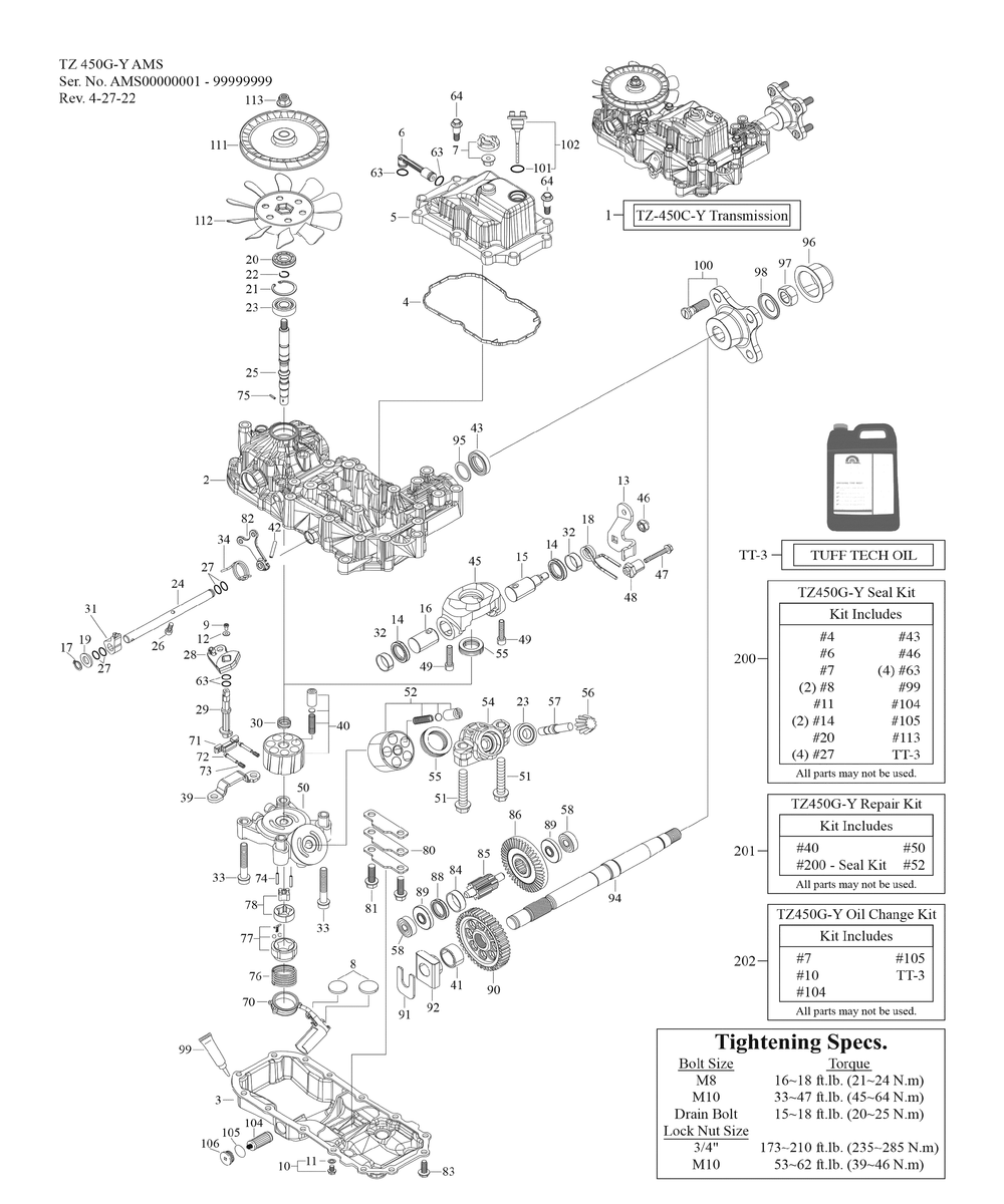 Transmission (Rh) Diagram and Parts List for ZT3-60KW (17AZEAC5A10)(2023) Cub Cadet Lawn Tractor